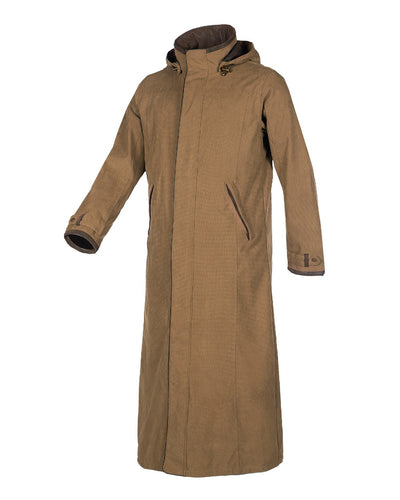 Camel Coloured Baleno Livingstone Long Waterproof Coat On A White Background #colour_camel