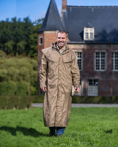 Camel Coloured Baleno Newbury Waterproof Long Coat On A White Background #colour_camel