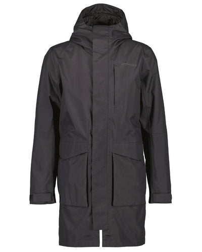 Black Coloured Didriksons Andreas Unisex Parka 2 On A White Background #colour_black