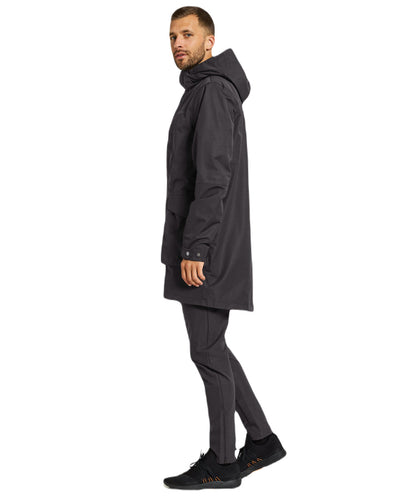 Black Coloured Didriksons Andreas Unisex Parka 2 On A White Background #colour_black