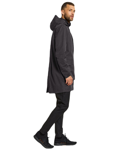 Black Coloured Didriksons Andreas Unisex Parka 2 On A White Background #colour_black