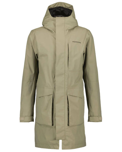 Mistel Green Coloured Didriksons Andreas Unisex Parka 2 On A White Background #colour_mistel-green