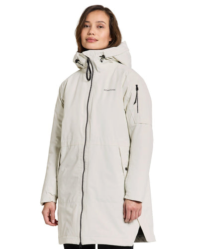 White Foam Coloured Didriksons Ella Womens Parka 2 On A White Background #colour_white-foam