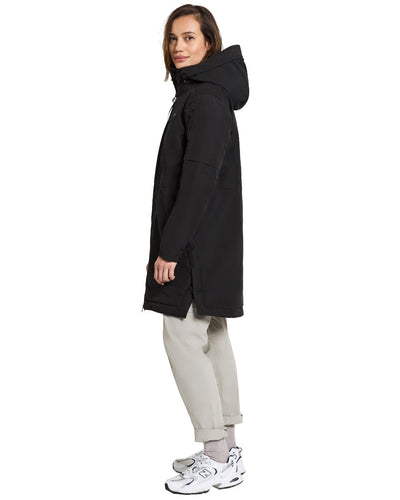 Black Coloured Didriksons Erika Ladies Padded Waterproof Parka 3 On A White Background #colour_black