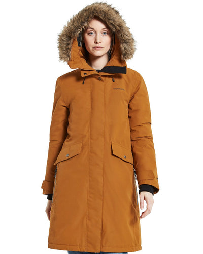 Cayenne Coloured Didriksons Erika Ladies Padded Waterproof Parka 3 On A White Background #colour_cayenne