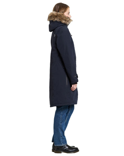 Dark Night Blue Coloured Didriksons Erika Ladies Padded Waterproof Parka 3 On A White Background #colour_dark-night-blue