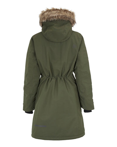 Deep Green Coloured Didriksons Erika Ladies Padded Waterproof Parka 3 On A White Background #colour_deep-green