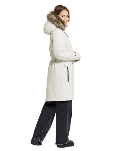 White Foam Coloured Didriksons Erika Ladies Padded Waterproof Parka 3 On A White Background #colour_white-foam