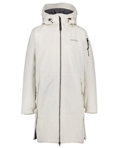 White Foam Coloured Didriksons Erika Ladies Padded Waterproof Parka 3 On A White Background #colour_white-foam