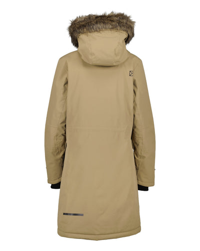 Wood Coloured Didriksons Erika Ladies Padded Waterproof Parka 3 On A White Background #colour_wood