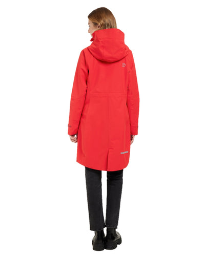 Pomme Red coloured Didriksons Womens Parka on white background #colour_pomme-red