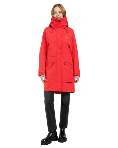 Pomme Red coloured Didriksons Womens Parka on white background #colour_pomme-red