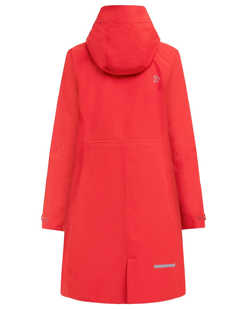 Pomme Red coloured Didriksons Womens Parka on white background 