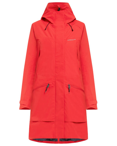 Pomme Red coloured Didriksons Womens Parka on white background #colour_pomme-red