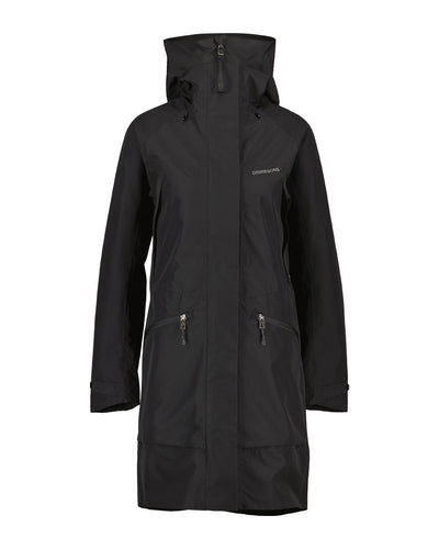 Black coloured Didriksons Womens Parka on White background #colour_black