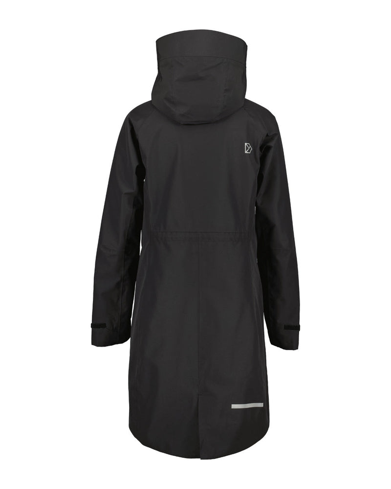 Black coloured Didriksons Womens Parka on White background 