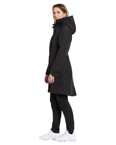 Black coloured Didriksons Womens Parka on White background #colour_black