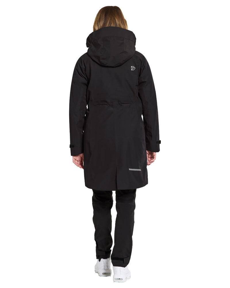 Black coloured Didriksons Womens Parka on White background 