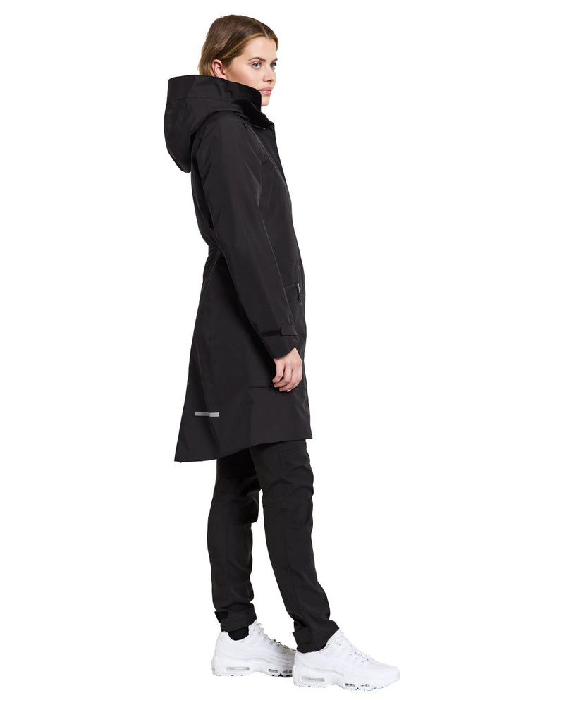 Black coloured Didriksons Womens Parka on White background 