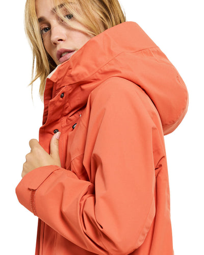 Brique Red coloured Didriksons Womens Parka on White background #colour_brique-red