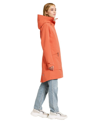 Brique Red coloured Didriksons Womens Parka on White background #colour_brique-red