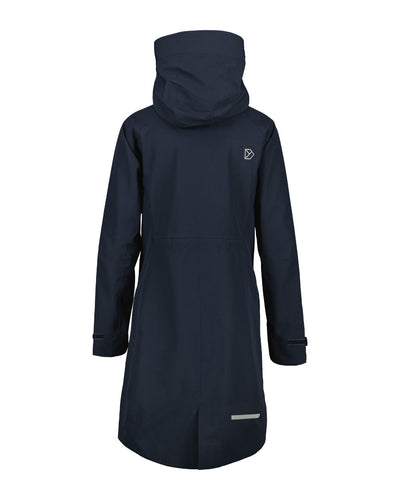 Dark Night Blue coloured Didriksons Womens Parka on White background #colour_dark-night-blue