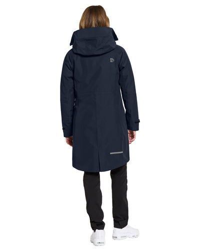 Dark Night Blue coloured Didriksons Womens Parka on White background #colour_dark-night-blue