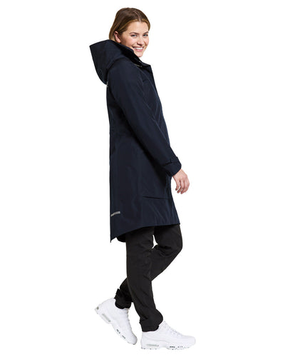 Dark Night Blue coloured Didriksons Womens Parka on White background #colour_dark-night-blue