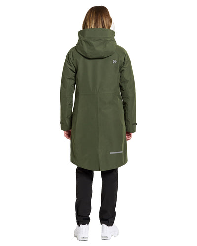 Deep Green coloured Didriksons Womens Parka on White background #colour_deep-green