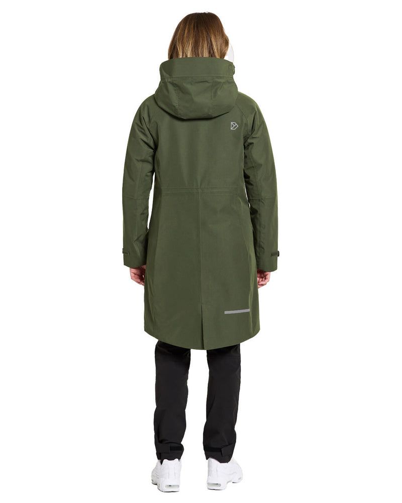 Deep Green coloured Didriksons Womens Parka on White background 