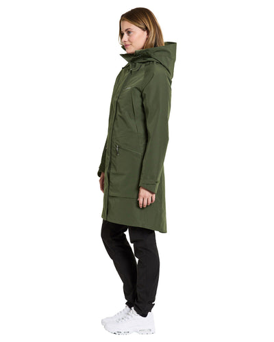 Deep Green coloured Didriksons Womens Parka on White background #colour_deep-green