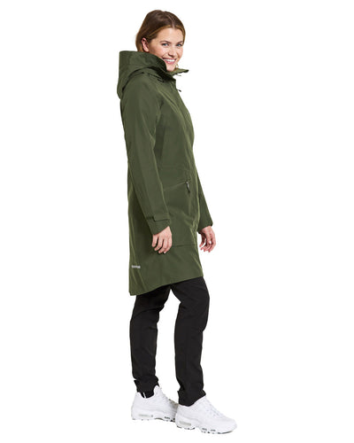 Deep Green coloured Didriksons Womens Parka on White background #colour_deep-green