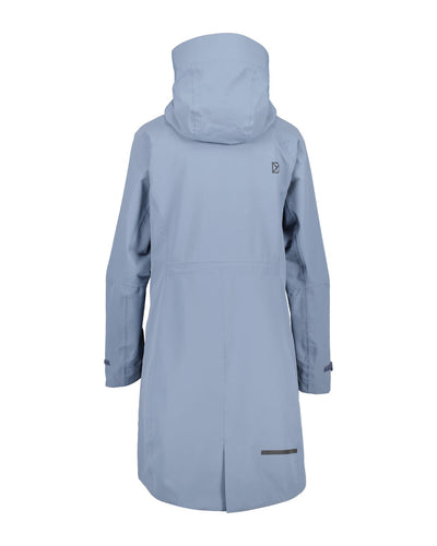 Glacial Blue coloured Didriksons Womens Parka on White background #colour_glacial-blue