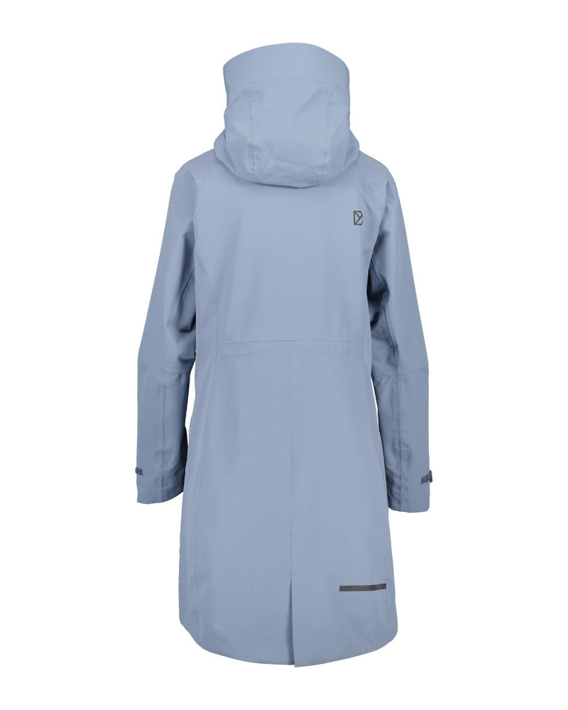 Glacial Blue coloured Didriksons Womens Parka on White background 