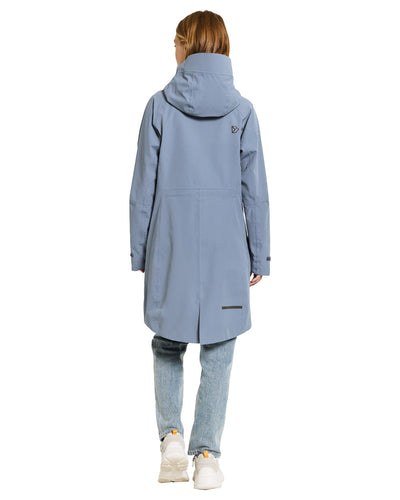 Glacial Blue coloured Didriksons Womens Parka on White background #colour_glacial-blue