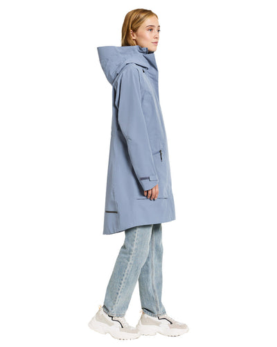 Glacial Blue coloured Didriksons Womens Parka on White background #colour_glacial-blue