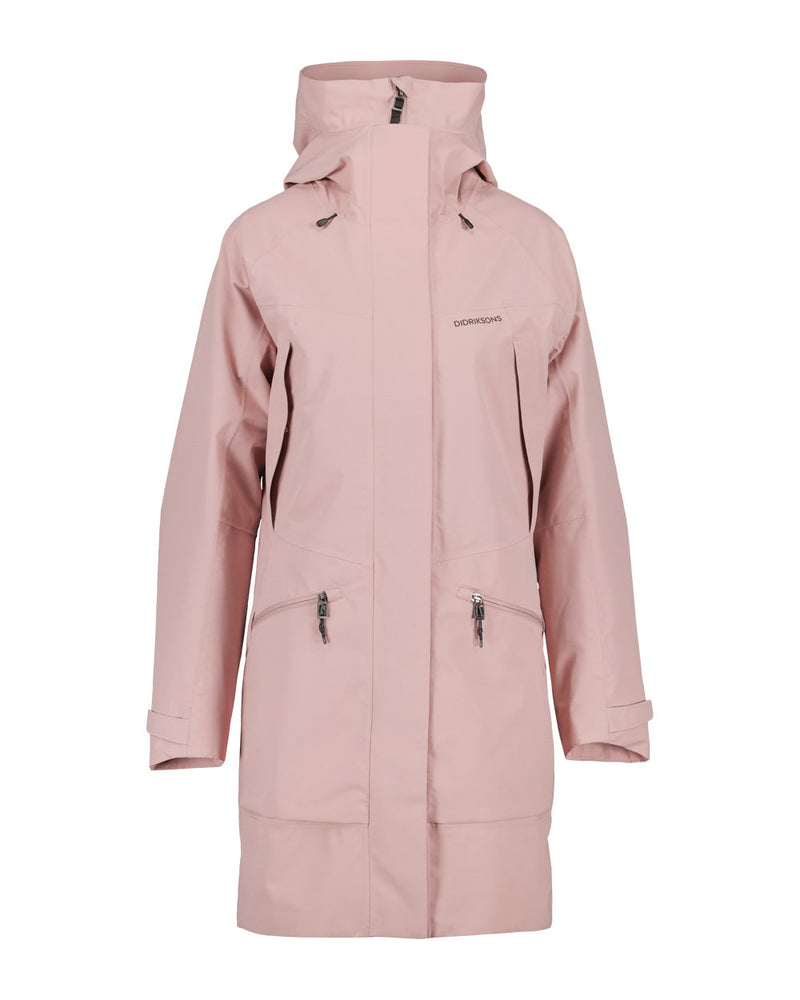 Oyster Lilac coloured Didriksons Womens Parka on White background 