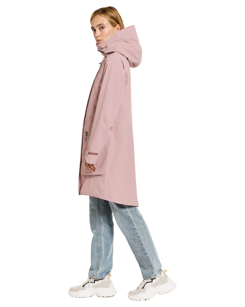 Oyster Lilac coloured Didriksons Womens Parka on White background 