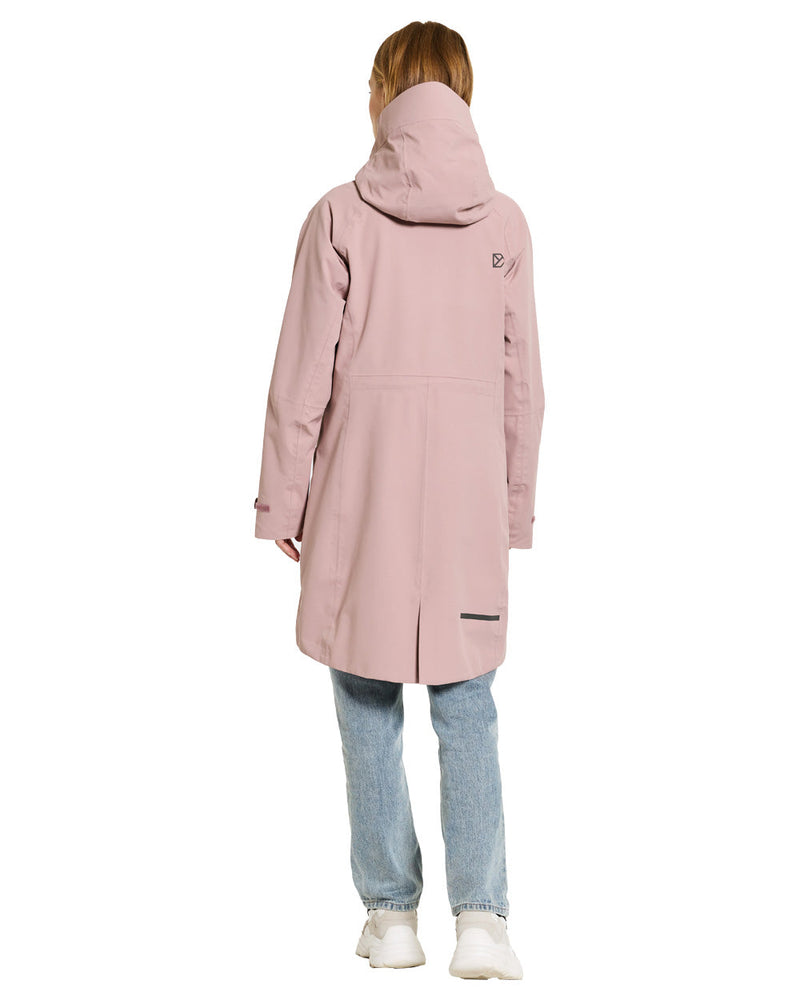 Oyster Lilac coloured Didriksons Womens Parka on White background 