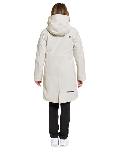 White Foam coloured Didriksons Womens Parka on White background #colour_white-foam