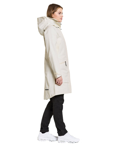 White Foam coloured Didriksons Womens Parka on White background #colour_white-foam