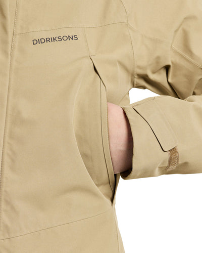 Wood coloured Didriksons Womens Parka on White background #colour_wood