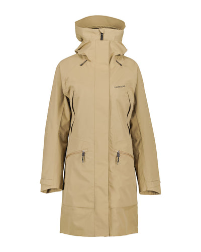 Wood coloured Didriksons Womens Parka on White background #colour_wood