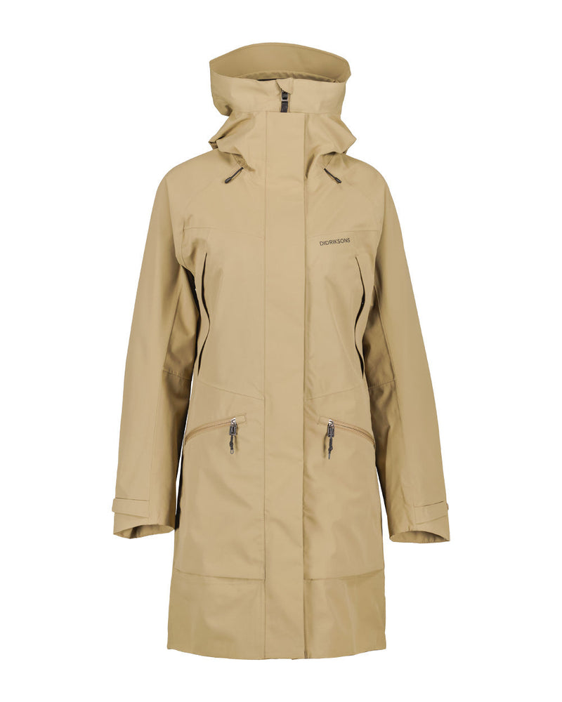 Wood coloured Didriksons Womens Parka on White background 