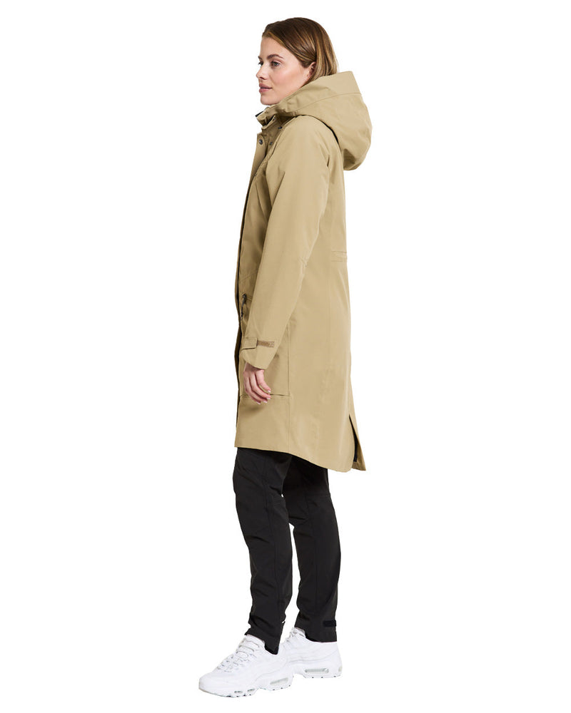 Wood coloured Didriksons Womens Parka on White background 