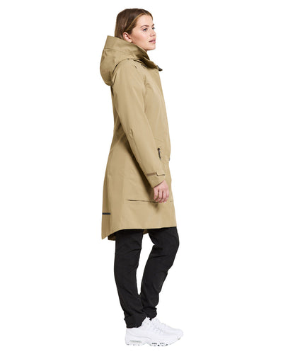 Wood coloured Didriksons Womens Parka on White background #colour_wood