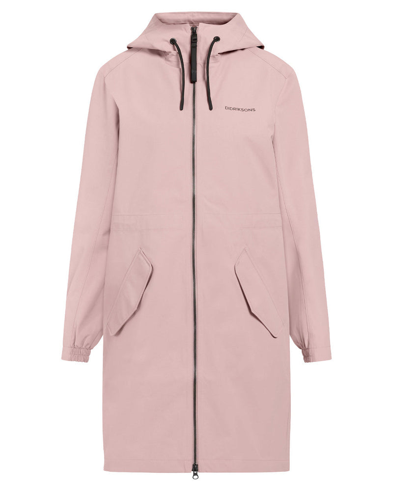 Oyster Lilac Coloured Didriksons Marta Womens Parka 3 On A White Background 