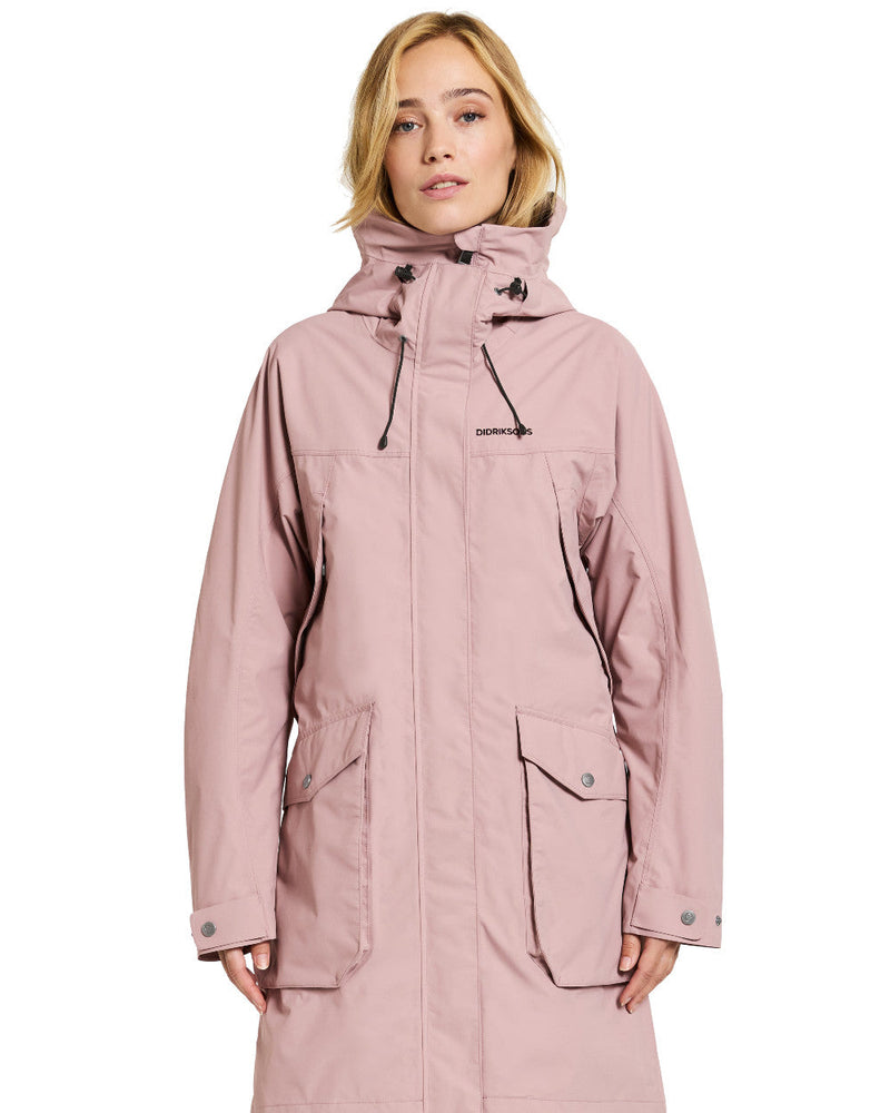 Oyster Lilac Coloured Didriksons Thelma Womens Parka 10 On A White Background 