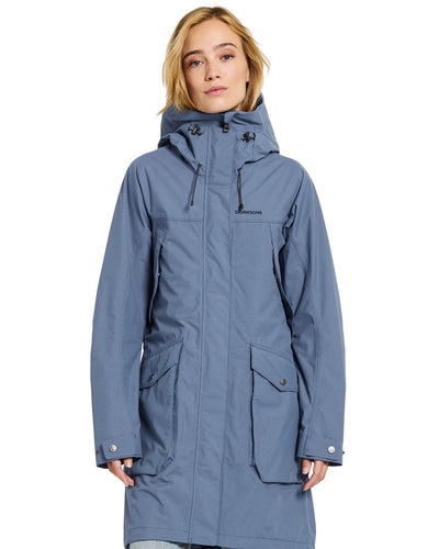 True Blue Coloured Didriksons Thelma Womens Parka 10 On A White Background #colour_true-blue