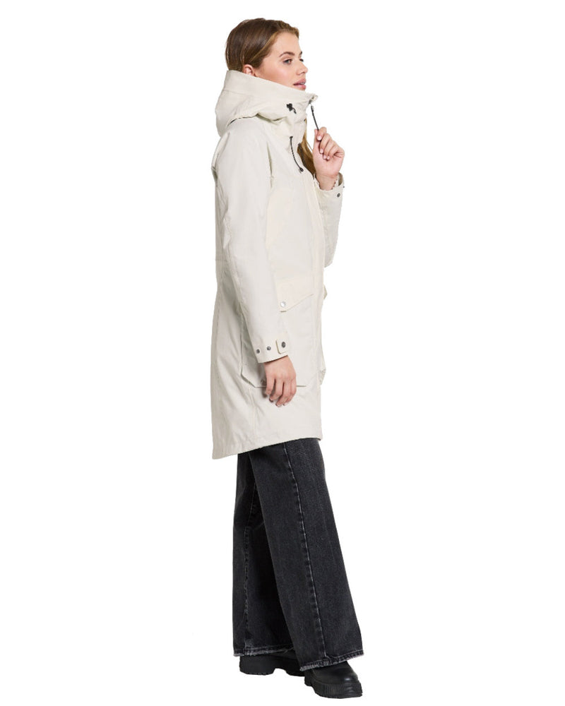 White Foam Coloured Didriksons Thelma Womens Parka 10 On A White Background 